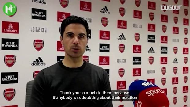 Mikel Arteta thanks fans for Arsenal support